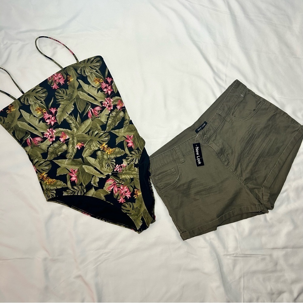 Forever 21 one piece swimsuit and pants Size L